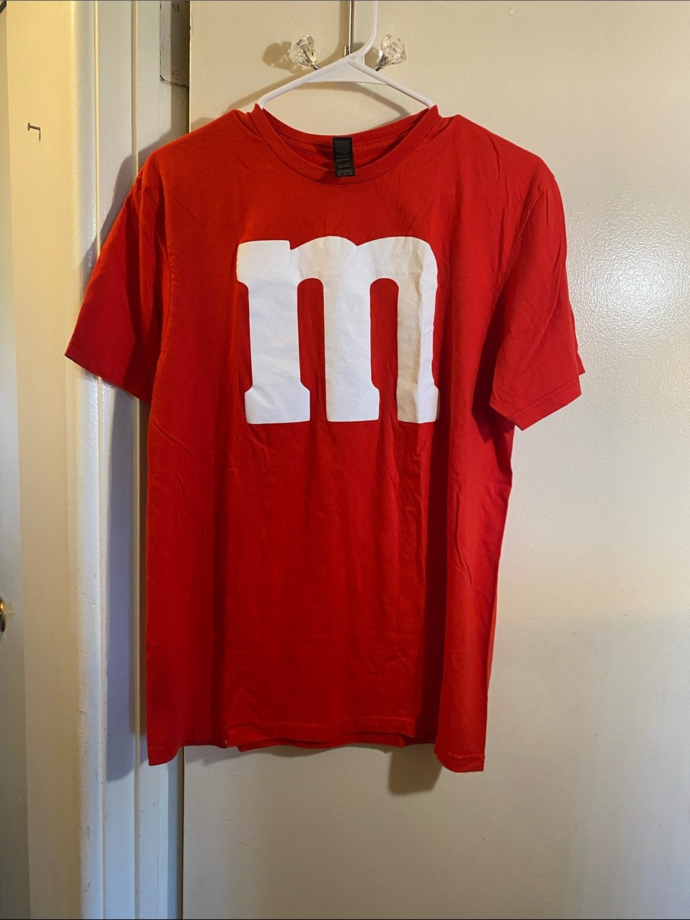Gildan Red Short-Sleeve Tee with Large White 'm' Graphic